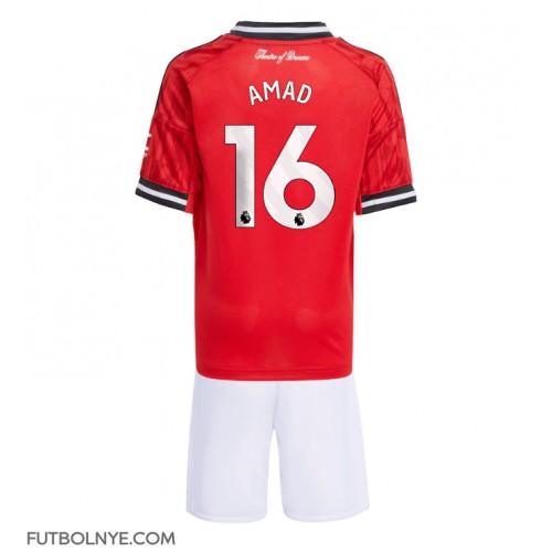 Camiseta Manchester United Amad Diallo #16 Primera Equipación para niños 2025-26 manga corta (+ pantalones cortos)